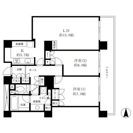 月島駅 徒歩7分 5階の物件間取画像